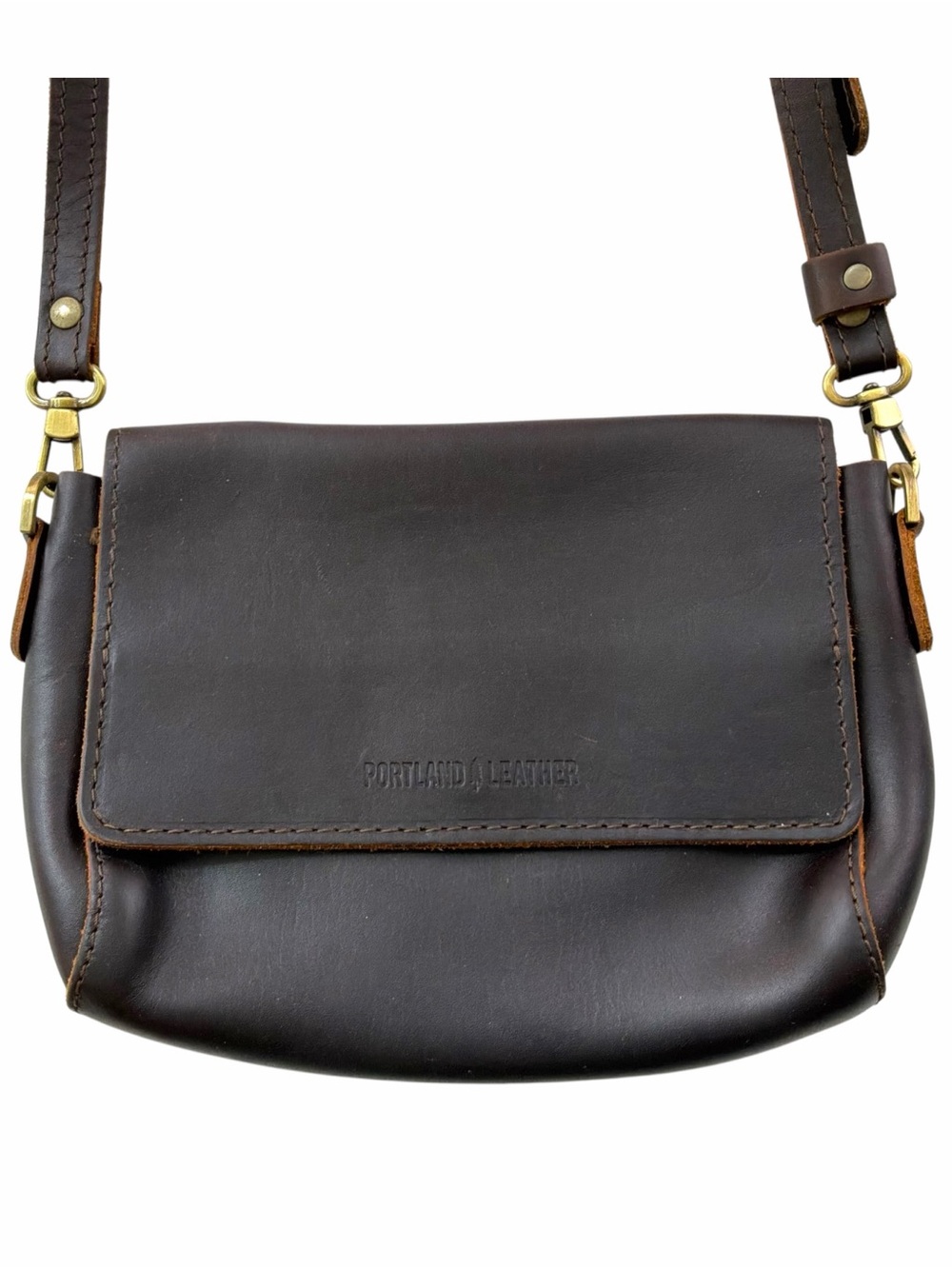 Portland Leather Chocolate Brown Crossbody Bag